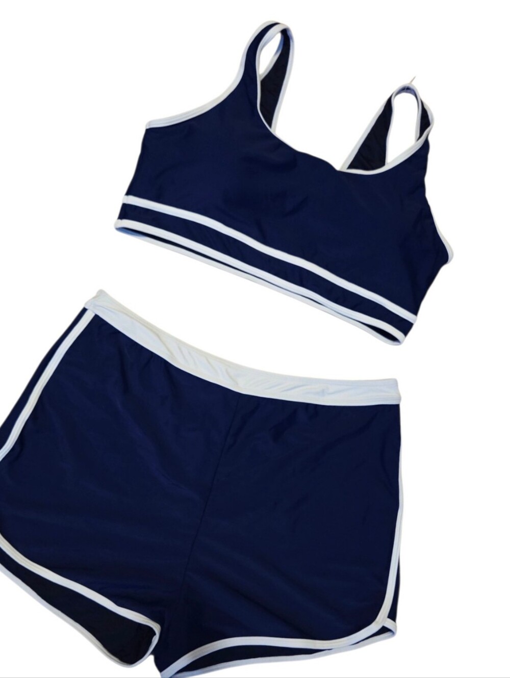 NEW Navy and White Two-Piece Active Swim Set